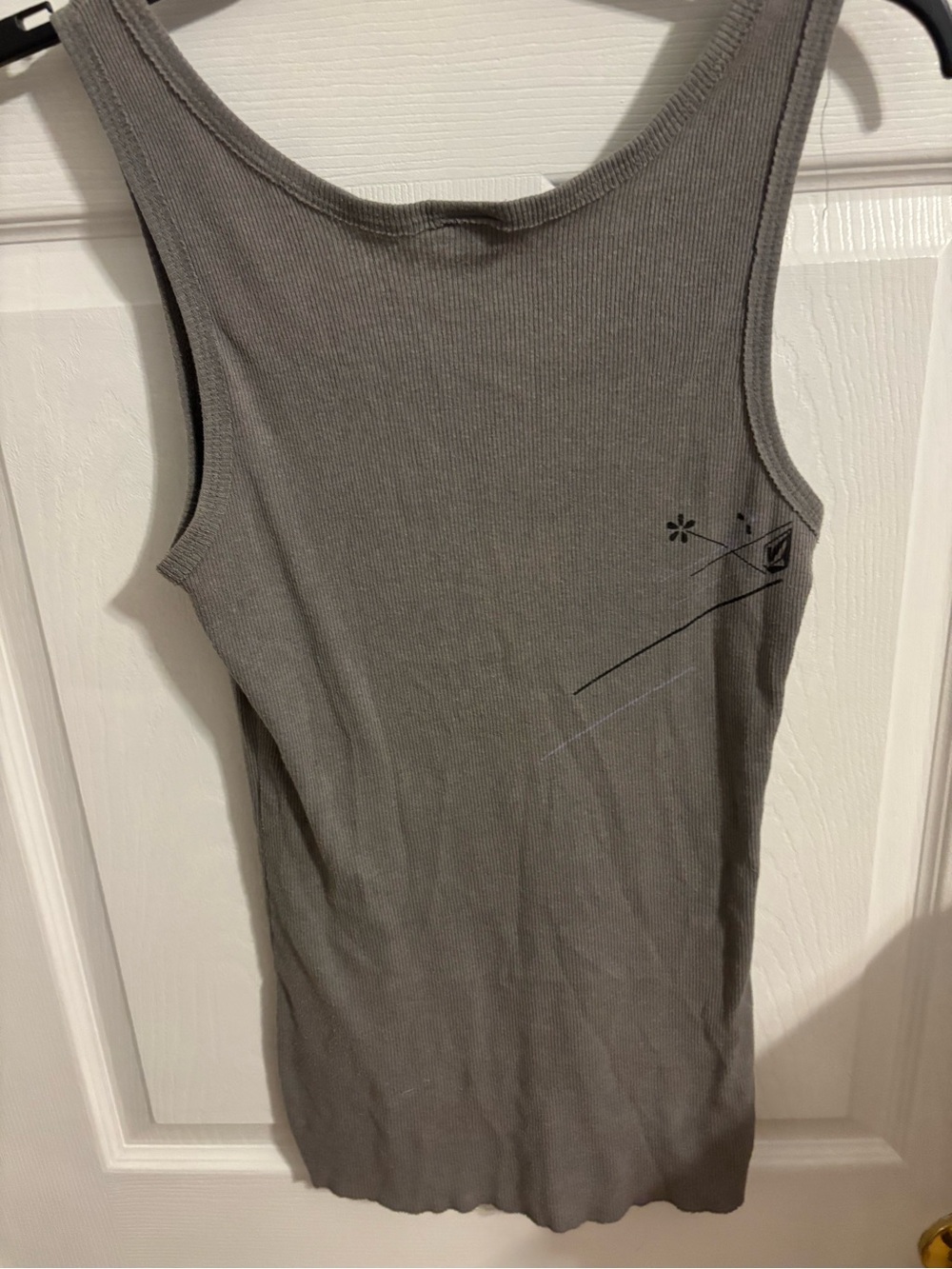 Volcom Gray Ribbed Logo Tank - Picture 5 of 5